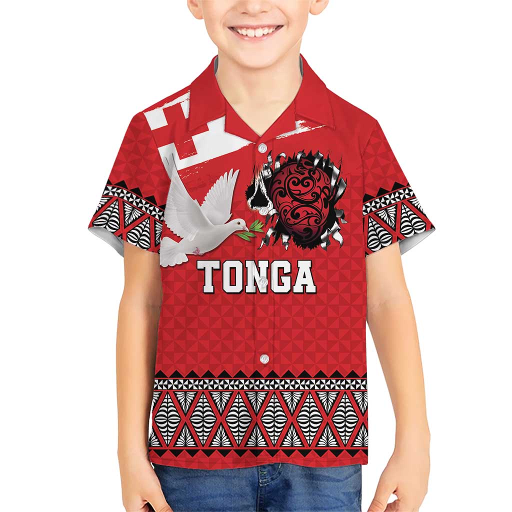 Tonga Heart Tribal Personalised Family Matching Off Shoulder Maxi Dress and Hawaiian Shirt Polynesian Patterns