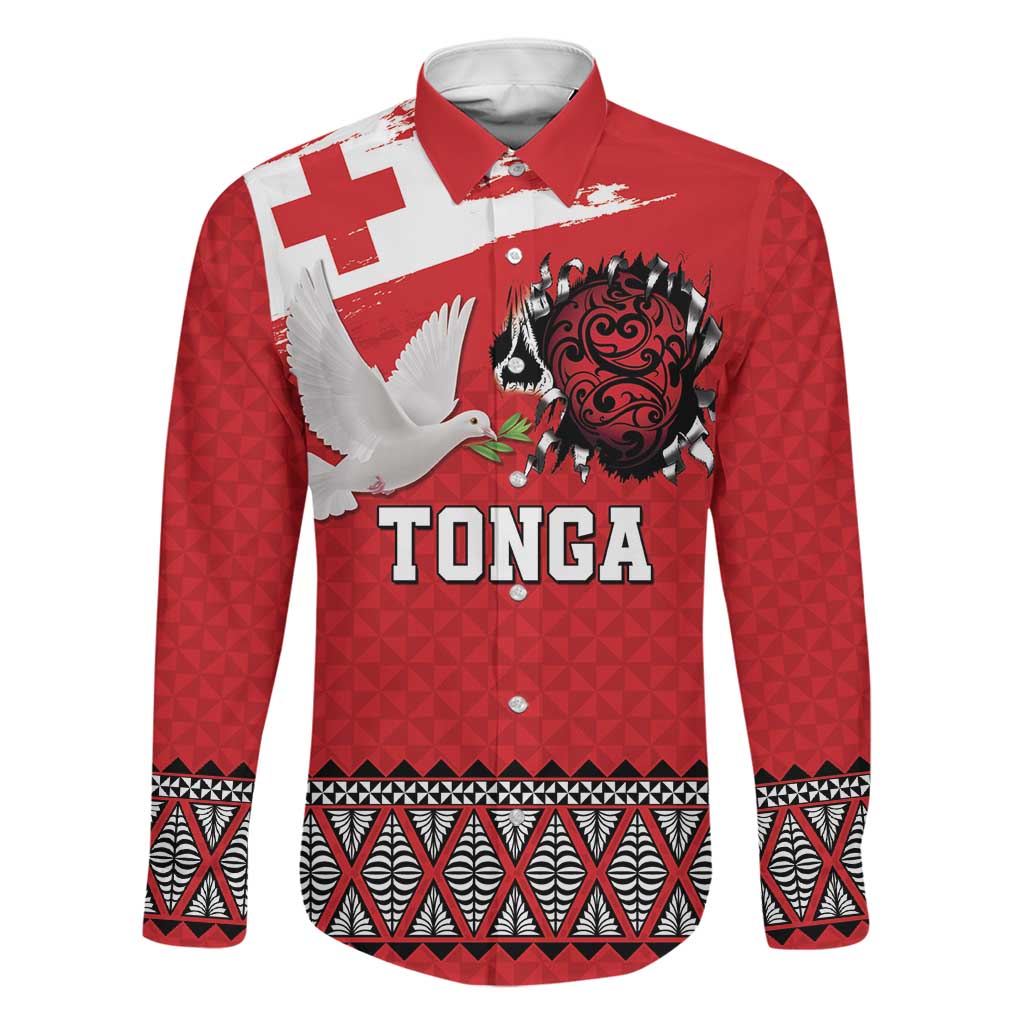 Tonga Heart Tribal Personalised Family Matching Off Shoulder Short Dress and Hawaiian Shirt Polynesian Patterns