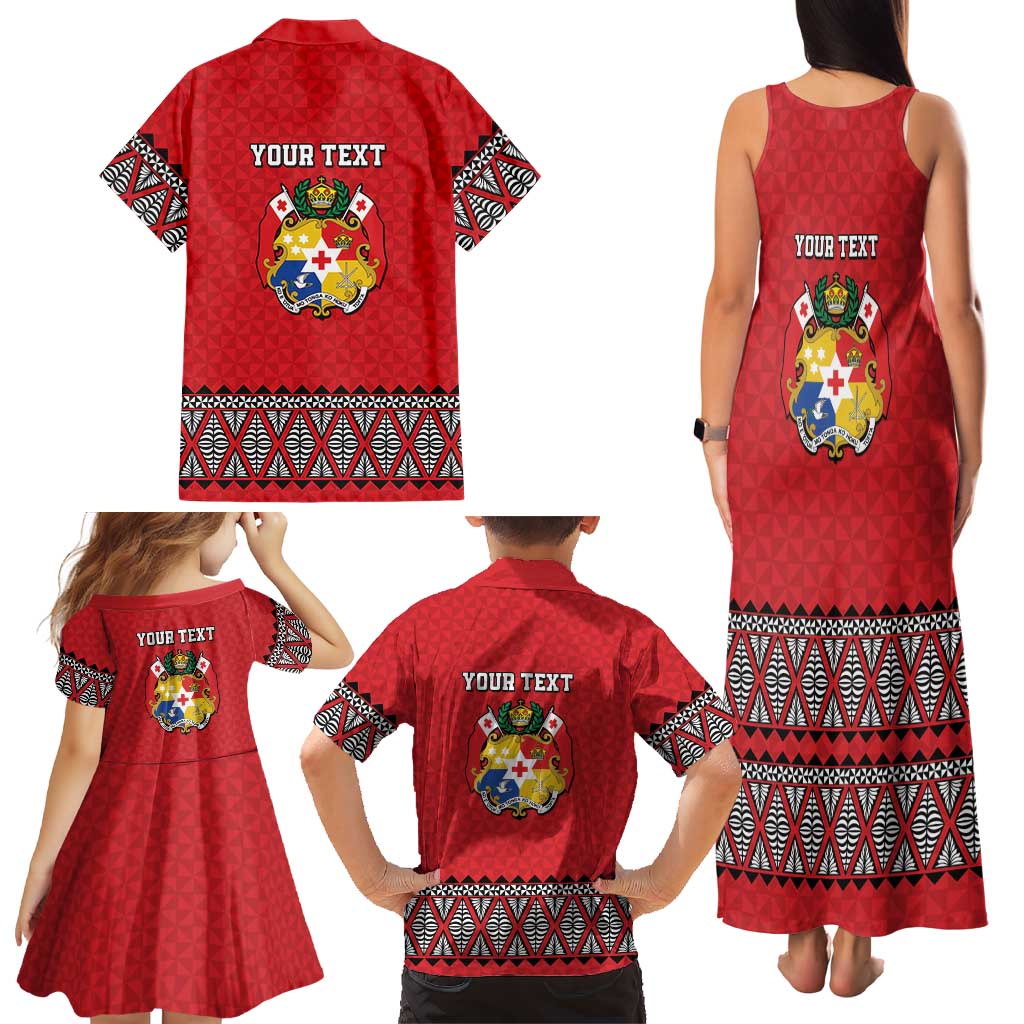 Tonga Heart Tribal Personalised Family Matching Tank Maxi Dress and Hawaiian Shirt Polynesian Patterns