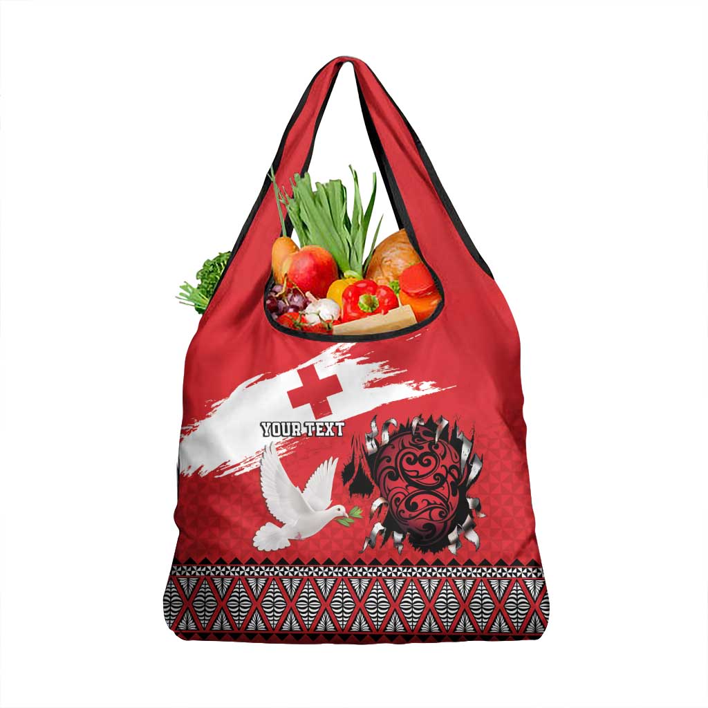 Tonga Heart Tribal Personalised Grocery Bag Polynesian Patterns