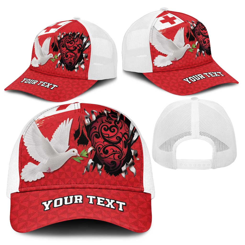 Tonga Heart Tribal Personalised Mesh Trucker Cap Polynesian Patterns