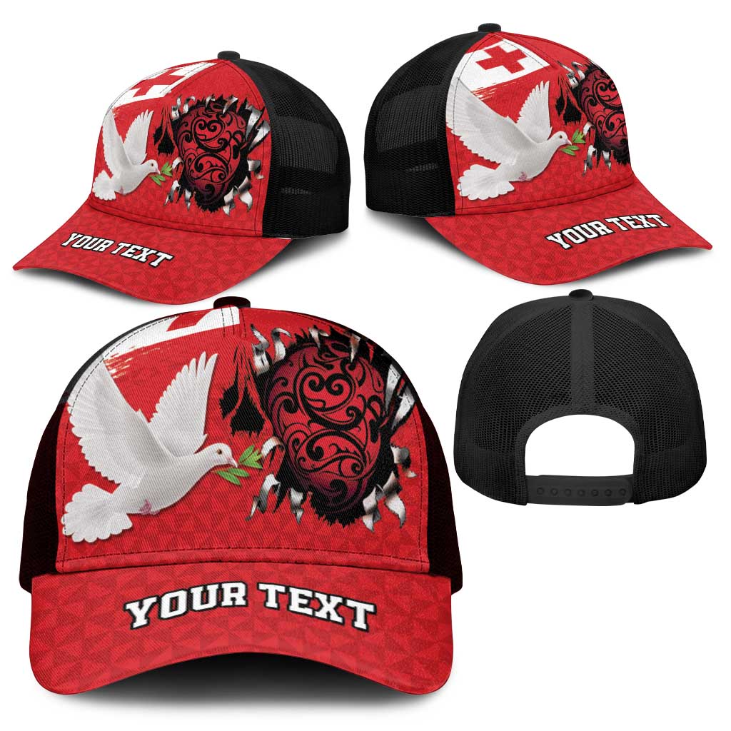 Tonga Heart Tribal Personalised Mesh Trucker Cap Polynesian Patterns