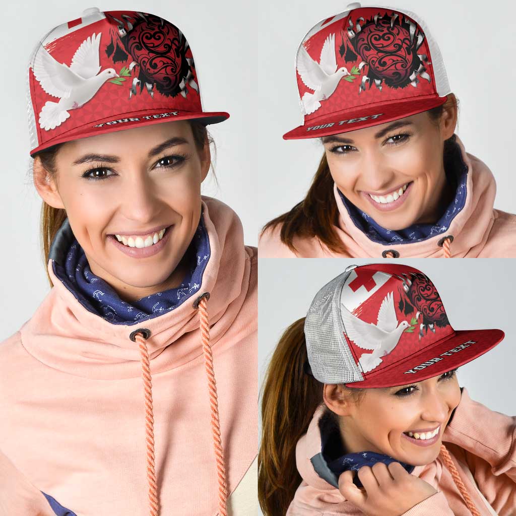 Tonga Heart Tribal Personalised Mesh Trucker Cap Polynesian Patterns
