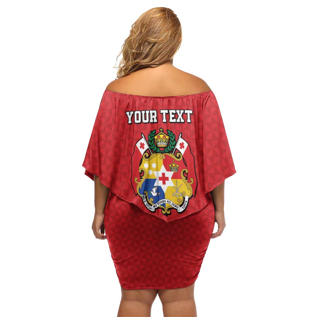 Tonga Heart Tribal Personalised Off Shoulder Short Dress Polynesian Patterns LT9 - Polynesian Pride