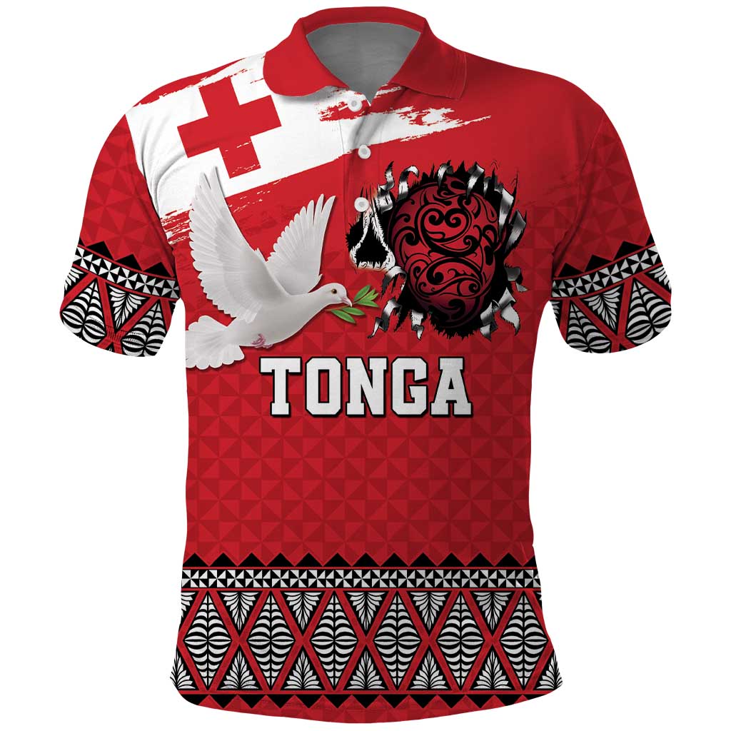 Tonga Heart Tribal Personalised Polo Shirt Polynesian Patterns