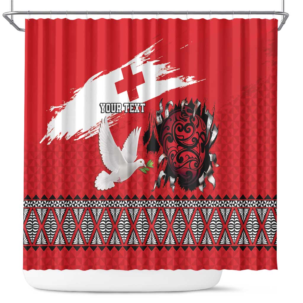 Tonga Heart Tribal Personalised Shower Curtain Polynesian Patterns