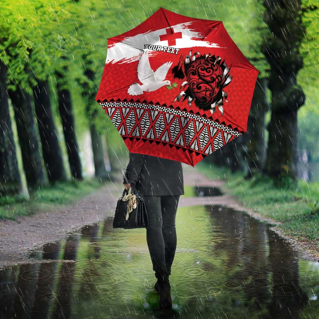 Tonga Heart Tribal Personalised Umbrella Polynesian Patterns LT9 - Polynesian Pride