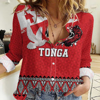Tonga Heart Tribal Personalised Women Casual Shirt Polynesian Patterns
