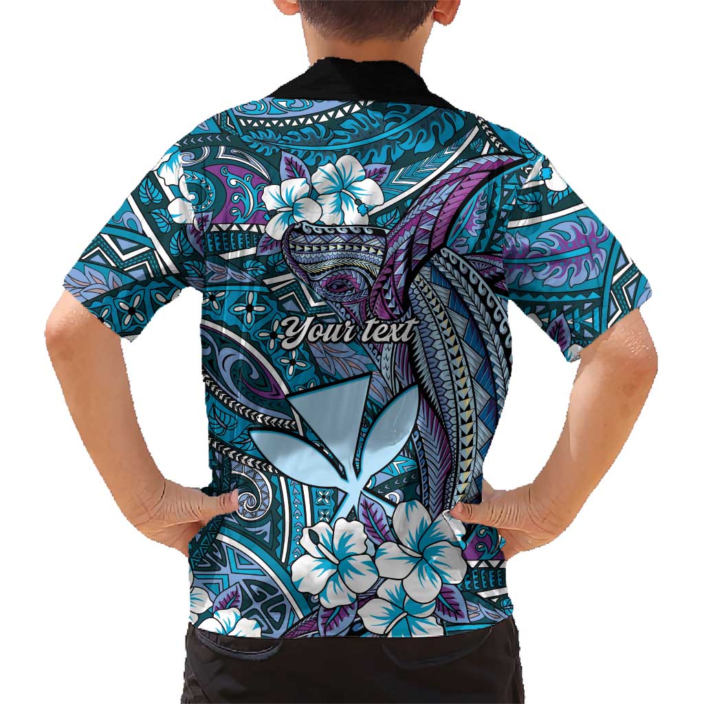 Personalised Hawaii Tribal Humpback Whale Family Matching Mermaid Dress and Hawaiian Shirt Polu Hibiscus Seamless Pattern LT9 - Polynesian Pride