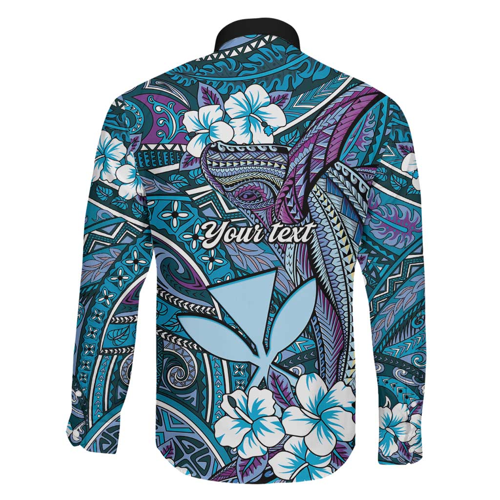 Personalised Hawaii Tribal Humpback Whale Family Matching Off Shoulder Short Dress and Hawaiian Shirt Polu Hibiscus Seamless Pattern LT9 - Polynesian Pride