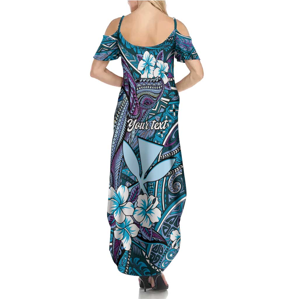 Personalised Hawaii Tribal Humpback Whale Family Matching Summer Maxi Dress and Hawaiian Shirt Polu Hibiscus Seamless Pattern LT9 - Polynesian Pride