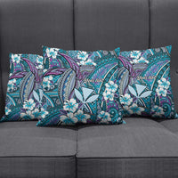 Personalised Hawaii Tribal Humpback Whale Pillow Cover Polu Hibiscus Seamless Pattern