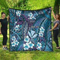 Personalised Hawaii Tribal Humpback Whale Quilt Polu Hibiscus Seamless Pattern