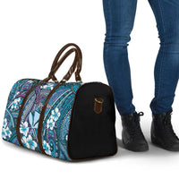 Personalised Hawaii Tribal Humpback Whale Travel Bag Polu Hibiscus Seamless Pattern