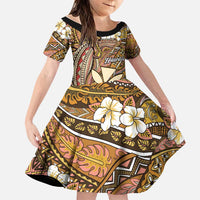Personalised Hawaii Tribal Humpback Whale Family Matching Puletasi and Hawaiian Shirt Melemele Hibiscus Seamless Pattern