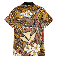 Personalised Hawaii Tribal Humpback Whale Family Matching Short Sleeve Bodycon Dress and Hawaiian Shirt Melemele Hibiscus Seamless Pattern LT9 - Polynesian Pride