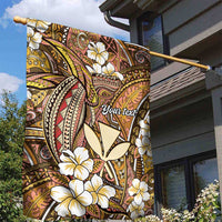 Personalised Hawaii Tribal Humpback Whale Garden Flag Melemele Hibiscus Seamless Pattern