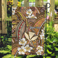 Personalised Hawaii Tribal Humpback Whale Garden Flag Melemele Hibiscus Seamless Pattern
