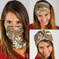 Personalised Hawaii Tribal Humpback Whale Neck Gaiter Melemele Hibiscus Seamless Pattern