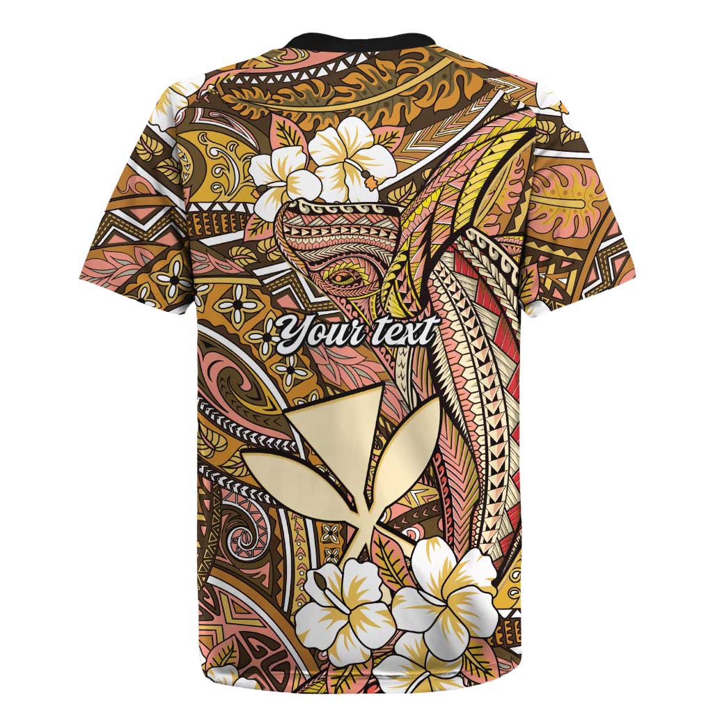 Personalised Hawaii Tribal Humpback Whale Rugby Jersey Melemele Hibiscus Seamless Pattern