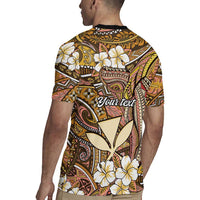 Personalised Hawaii Tribal Humpback Whale Rugby Jersey Melemele Hibiscus Seamless Pattern