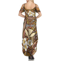 Personalised Hawaii Tribal Humpback Whale Summer Maxi Dress Melemele Hibiscus Seamless Pattern