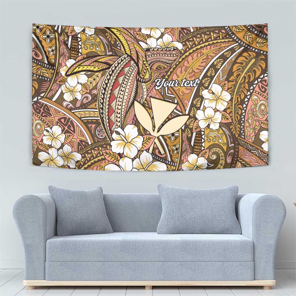Personalised Hawaii Tribal Humpback Whale Tapestry Melemele Hibiscus Seamless Pattern