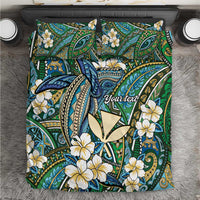 Personalised Hawaii Tribal Humpback Whale Bedding Set Omaomao Hibiscus Seamless Pattern