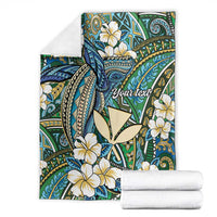 Personalised Hawaii Tribal Humpback Whale Blanket Omaomao Hibiscus Seamless Pattern