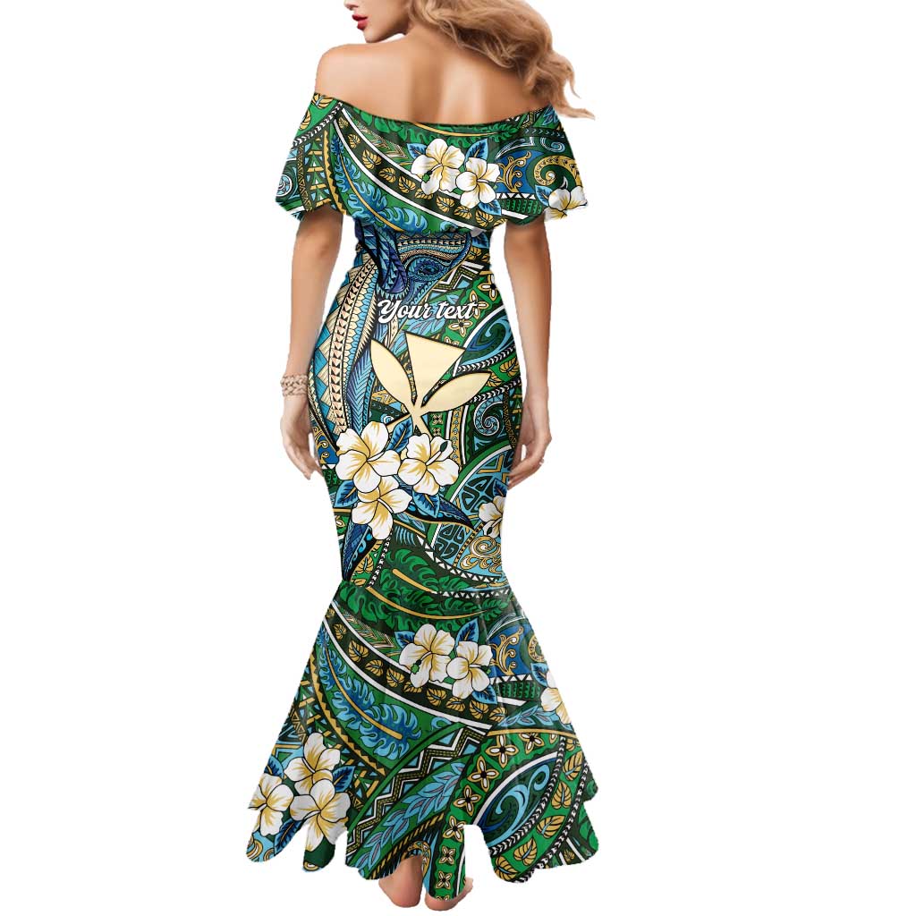 Personalised Hawaii Tribal Humpback Whale Family Matching Mermaid Dress and Hawaiian Shirt Omaomao Hibiscus Seamless Pattern LT9 - Polynesian Pride