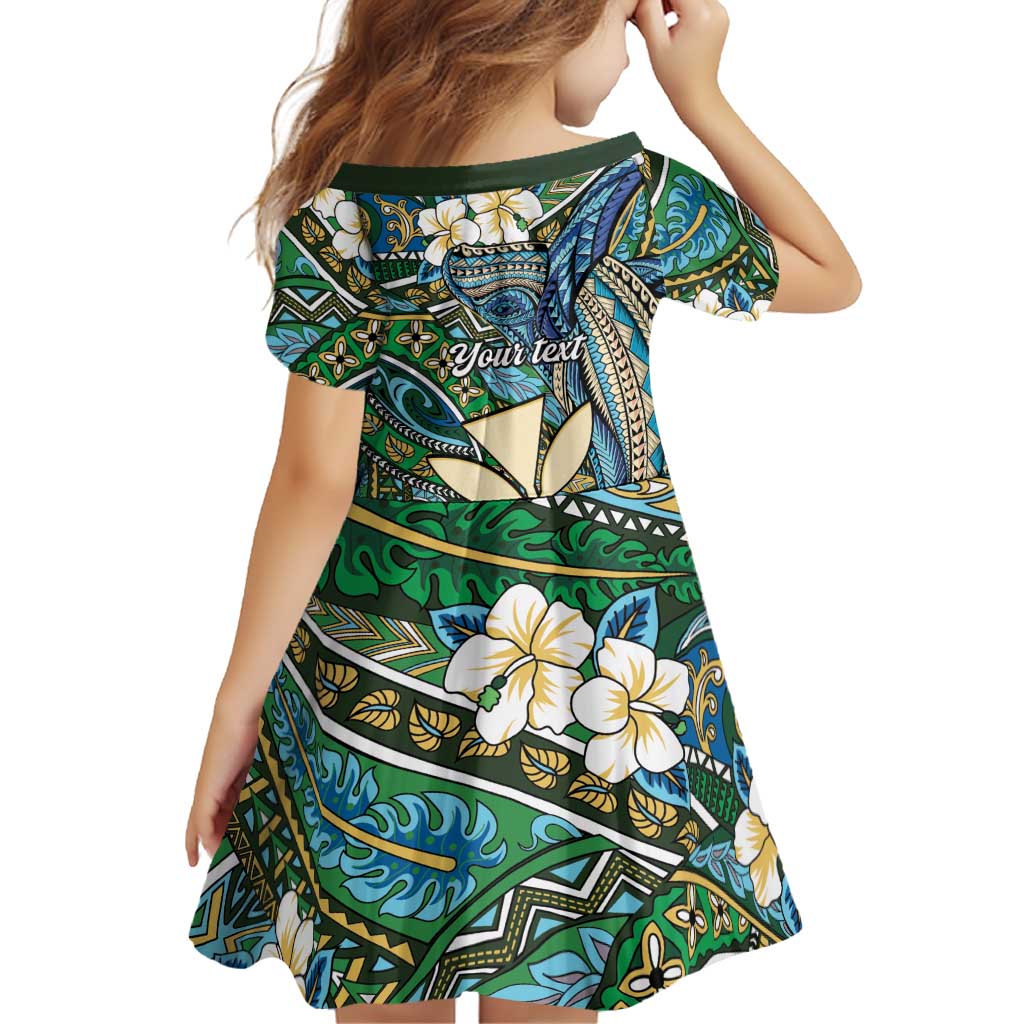 Personalised Hawaii Tribal Humpback Whale Family Matching Off The Shoulder Long Sleeve Dress and Hawaiian Shirt Omaomao Hibiscus Seamless Pattern LT9 - Polynesian Pride
