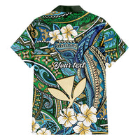 Personalised Hawaii Tribal Humpback Whale Family Matching Off Shoulder Maxi Dress and Hawaiian Shirt Omaomao Hibiscus Seamless Pattern LT9 - Polynesian Pride