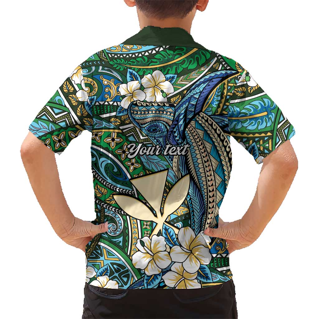Personalised Hawaii Tribal Humpback Whale Family Matching Summer Maxi Dress and Hawaiian Shirt Omaomao Hibiscus Seamless Pattern LT9 - Polynesian Pride