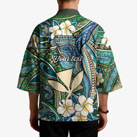 Personalised Hawaii Tribal Humpback Whale Kimono Omaomao Hibiscus Seamless Pattern