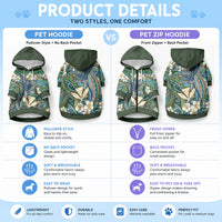 Personalised Hawaii Tribal Humpback Whale Pet Hoodie Omaomao Hibiscus Seamless Pattern LT9 - Polynesian Pride