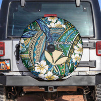 Personalised Hawaii Tribal Humpback Whale Spare Tire Cover Omaomao Hibiscus Seamless Pattern