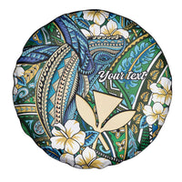 Personalised Hawaii Tribal Humpback Whale Spare Tire Cover Omaomao Hibiscus Seamless Pattern