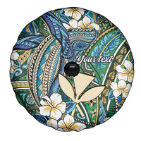 Personalised Hawaii Tribal Humpback Whale Spare Tire Cover Omaomao Hibiscus Seamless Pattern