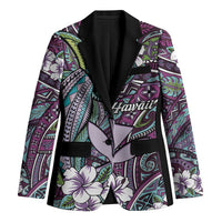 Personalised Hawaii Tribal Humpback Whale Blazer Poni Hibiscus Seamless Pattern