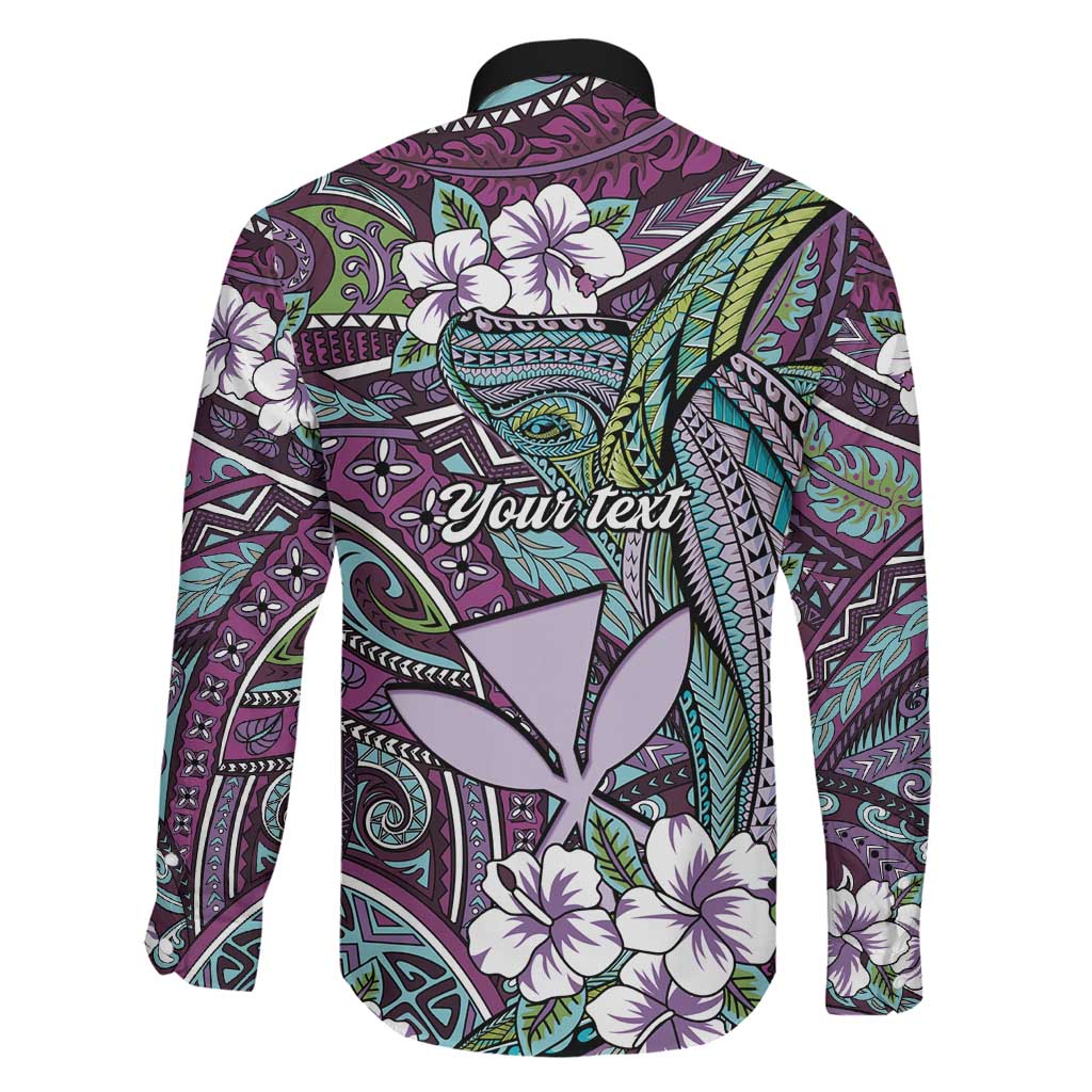 Personalised Hawaii Tribal Humpback Whale Family Matching Off The Shoulder Long Sleeve Dress and Hawaiian Shirt Poni Hibiscus Seamless Pattern LT9 - Polynesian Pride