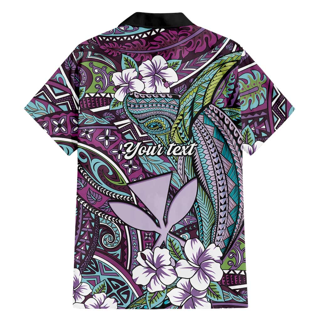 Personalised Hawaii Tribal Humpback Whale Family Matching Short Sleeve Bodycon Dress and Hawaiian Shirt Poni Hibiscus Seamless Pattern LT9 - Polynesian Pride