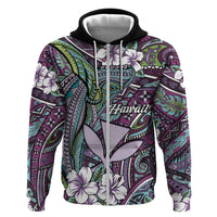 Personalised Hawaii Tribal Humpback Whale Hoodie Poni Hibiscus Seamless Pattern