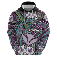 Personalised Hawaii Tribal Humpback Whale Hoodie Poni Hibiscus Seamless Pattern