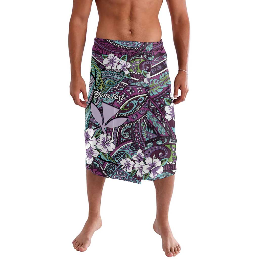 Personalised Hawaii Tribal Humpback Whale Lavalava Poni Hibiscus Seamless Pattern