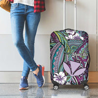 Personalised Hawaii Tribal Humpback Whale Luggage Cover Poni Hibiscus Seamless Pattern