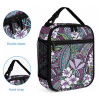 Personalised Hawaii Tribal Humpback Whale Lunch Bag Poni Hibiscus Seamless Pattern LT9 - Polynesian Pride