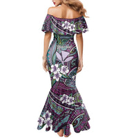 Personalised Hawaii Tribal Humpback Whale Mermaid Dress Poni Hibiscus Seamless Pattern