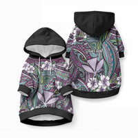 Personalised Hawaii Tribal Humpback Whale Pet Hoodie Poni Hibiscus Seamless Pattern LT9 Pullover Blue - Polynesian Pride