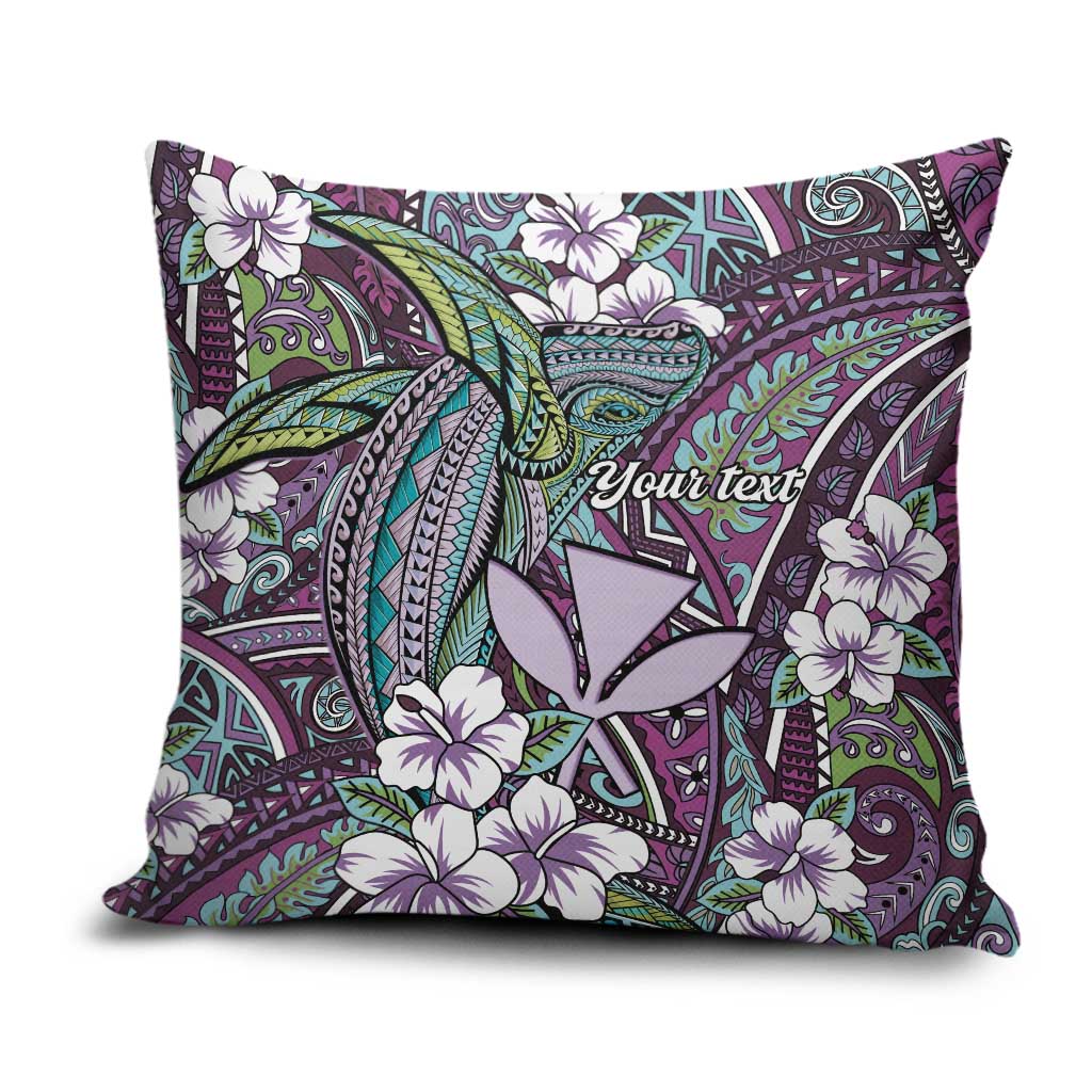 Personalised Hawaii Tribal Humpback Whale Pillow Cover Poni Hibiscus Seamless Pattern
