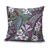 Personalised Hawaii Tribal Humpback Whale Pillow Cover Poni Hibiscus Seamless Pattern